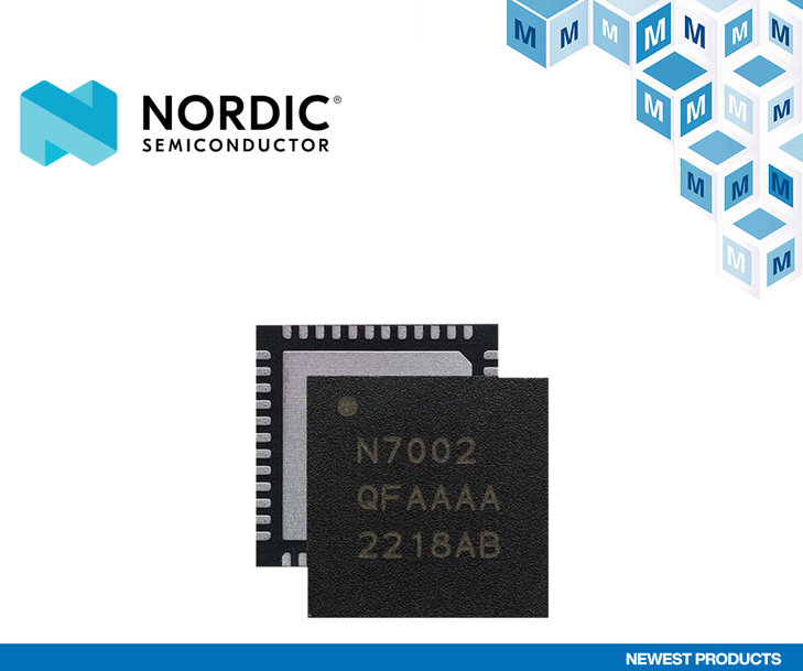 El CI complementario nRF7002 Wi-Fi 6 de Nordic Semiconductor, ahora disponible en Mouser, admite una amplia gama de protocolos inalámbricos para aplicaciones de sensores y del hogar inteligente
